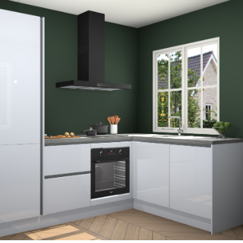 Sneeuwwitte hoogglans greeploze keuken Linz 21843