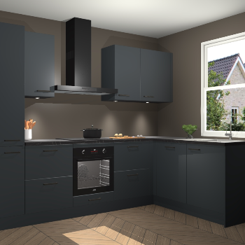 Onyxgrijze keuken Bazel 110563