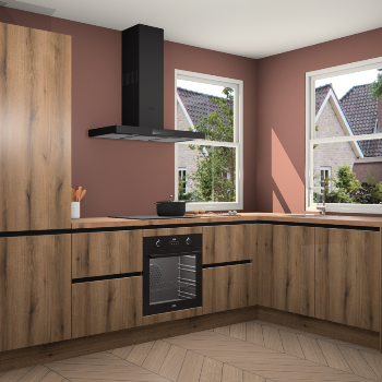 Goud Eiken greeploze keuken Salzburg 111163