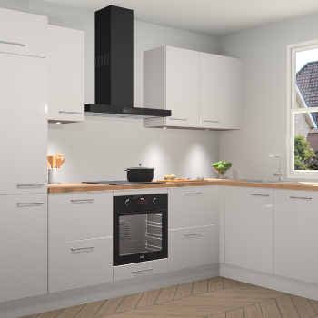 Zijdegrijze hoogglans keuken Geneve 110790