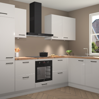 Zijdegrijze hoogglans keuken Geneve 110794