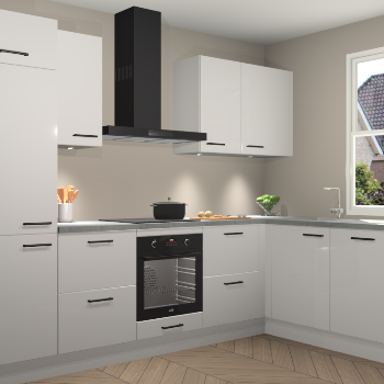 Zijdegrijze hoogglans keuken Geneve 110805