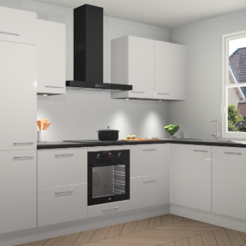 Zijdegrijze hoogglans keuken Geneve 110857