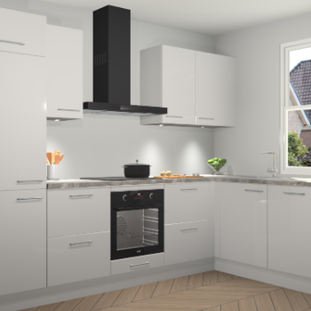 Zijdegrijze hoogglans keuken Geneve 111008