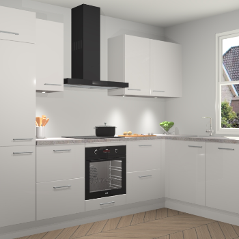 Zijdegrijze hoogglans keuken Geneve 111024