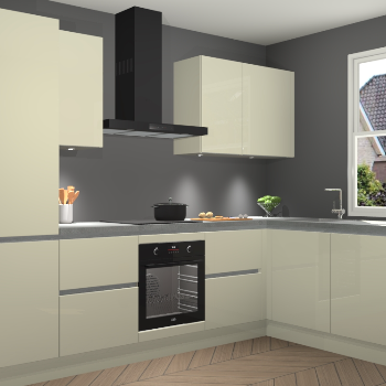 Magnolia hoogglans greeploze keuken Geneve 111104