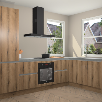 Goud Eiken greeploze keuken Salzburg 111298