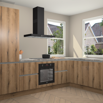 Goud Eiken greeploze keuken Salzburg 111300