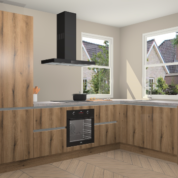 Goud Eiken greeploze keuken Salzburg 111301