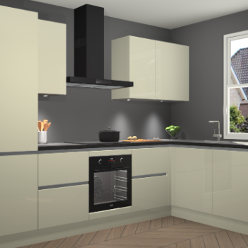 Magnolia hoogglans greeploze keuken Geneve 111117