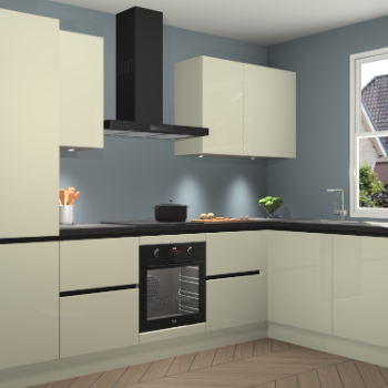 Magnolia hoogglans greeploze keuken Geneve 111120