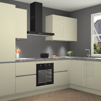 Magnolia hoogglans greeploze keuken Geneve 111217