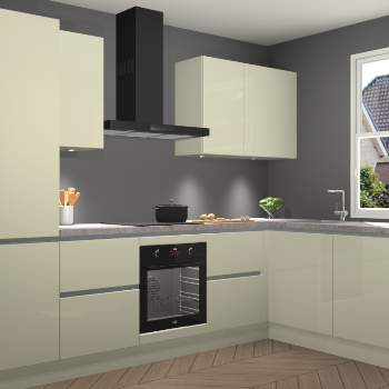 Magnolia hoogglans greeploze keuken Geneve 111229