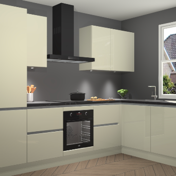 Magnolia hoogglans greeploze keuken Geneve 111268