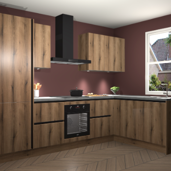 Goud Eiken greeploze keuken Bazel 111882