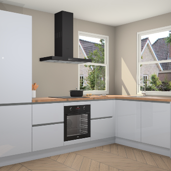 Sneeuwwitte hoogglans greeploze keuken Salzburg 111347