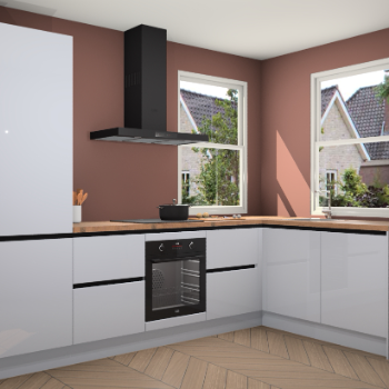 Sneeuwwitte hoogglans greeploze keuken Salzburg 111350