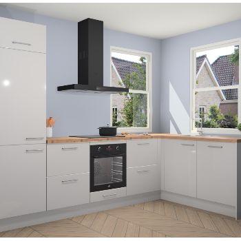 Zijdegrijze hoogglans keuken Salzburg 111409