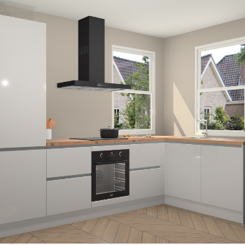 Zijdegrijze hoogglans greeploze keuken Salzburg 111413