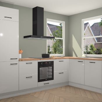 Zijdegrijze hoogglans keuken Salzburg 111415