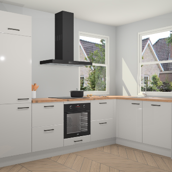 Zijdegrijze hoogglans keuken Salzburg 111417