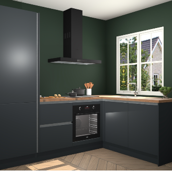 Onyxgrijze greeploze keuken Linz 111664