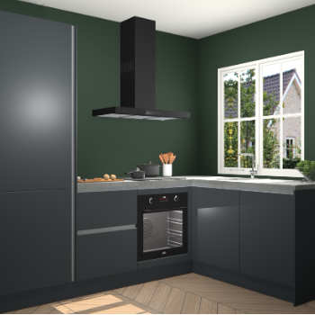 Onyxgrijze greeploze keuken Linz 111693