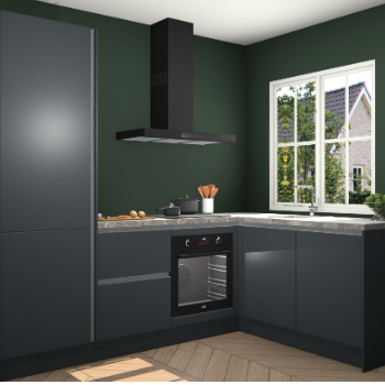 Onyxgrijze greeploze keuken Linz 111705