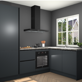 Onyxgrijze greeploze keuken Linz 111708