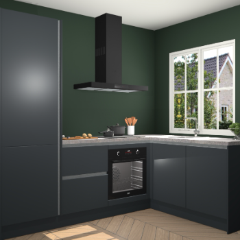 Onyxgrijze greeploze keuken Linz 111711