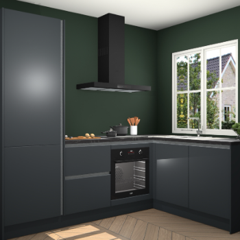 Onyxgrijze greeploze keuken Linz 111717