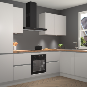 Zijdegrijze greeploze keuken Geneve 111542