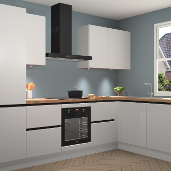 Zijdegrijze greeploze keuken Geneve 111545