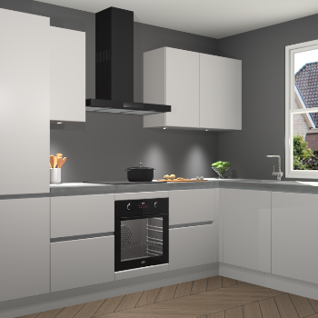 Zijdegrijze greeploze keuken Geneve 111558