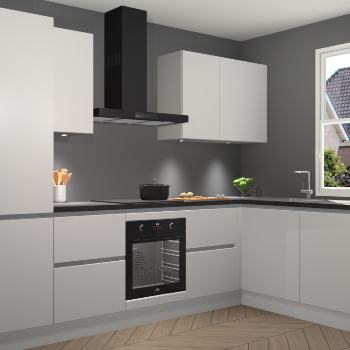 Zijdegrijze greeploze keuken Geneve 111577