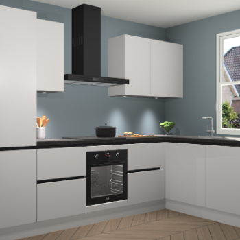 Zijdegrijze greeploze keuken Geneve 111580