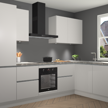 Zijdegrijze greeploze keuken Geneve 111621