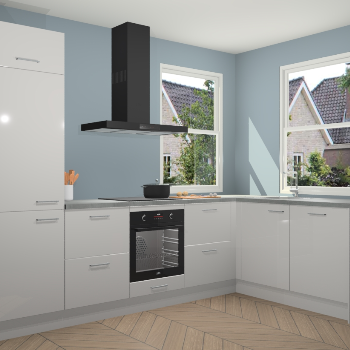 Zijdegrijze hoogglans keuken Salzburg 111732