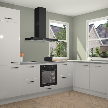 Zijdegrijze hoogglans keuken Salzburg 111742