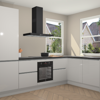 Zijdegrijze hoogglans greeploze keuken Salzburg 111738