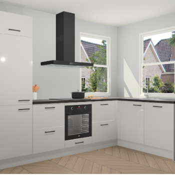 Zijdegrijze hoogglans keuken Salzburg 111748