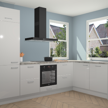 Zijdegrijze hoogglans keuken Salzburg 111734