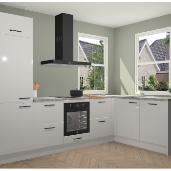 Zijdegrijze hoogglans keuken Salzburg 111744