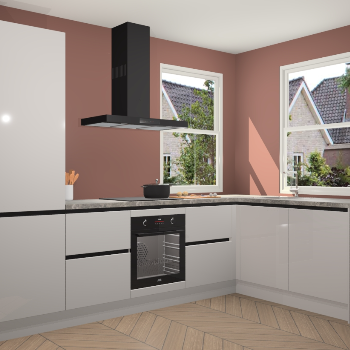 Zijdegrijze hoogglans greeploze keuken Salzburg 111754