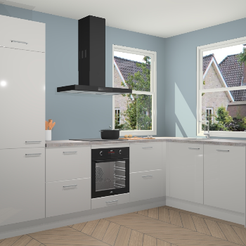 Zijdegrijze hoogglans keuken Salzburg 111735