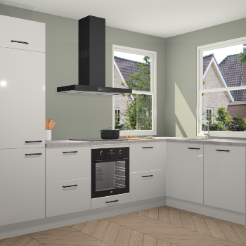 Zijdegrijze hoogglans keuken Salzburg 111745