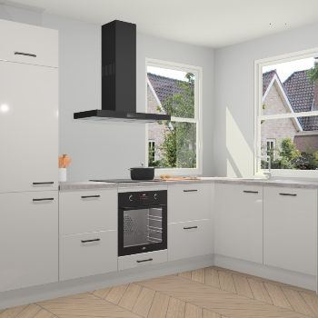 Zijdegrijze hoogglans keuken Salzburg 111750