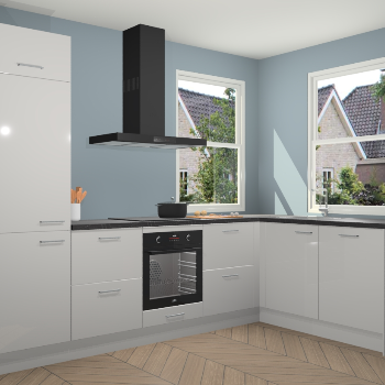 Zijdegrijze hoogglans keuken Salzburg 111736