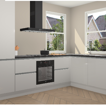 Zijdegrijze hoogglans greeploze keuken Salzburg 111741