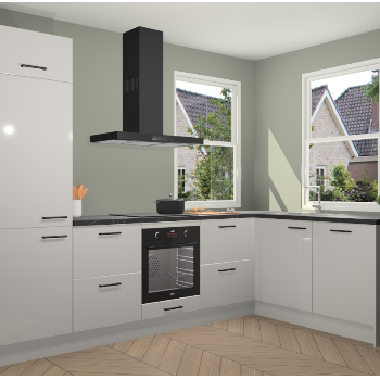 Zijdegrijze hoogglans keuken Salzburg 111746